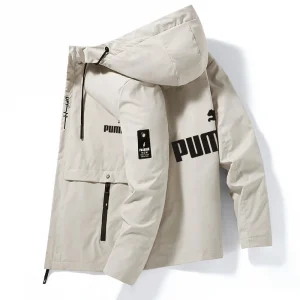 Autumn and Winter Full Icon Brand Men's Windproof Zipper Hooded Jacket Casual High Quality Outdoor Sports Lightweight Style