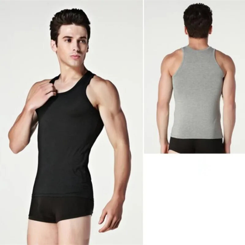 Men’s Cotton Sleeveless Tank Top Set (3pcs) – Solid Muscle Vest, O-Neck - Image 4
