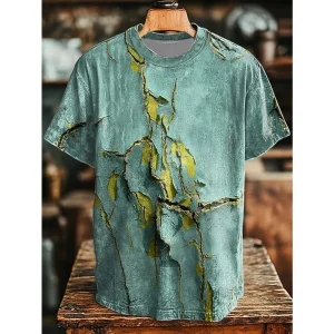 Vintage Aged Rust Crackle Printed Man T Shirt Art Abstract 3D Printed T-Shirt Casual Short Sleeve Funny Fashion Men's Clothing