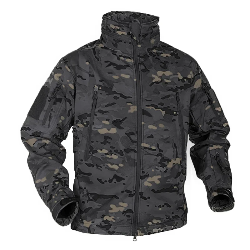 Winter Fleece Jacket Men Soft Shell Tactical Coat Airsoft Hunting Clothes Windbreakers - Image 3