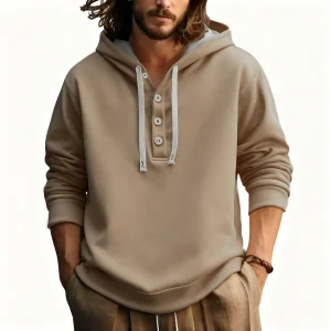 Loose Fit Long Sleeves Hoodie For Men Autumn Winter Casual Breathable Fashion Sweatirt Men Streetwear Classic Pullover Design